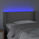 sengegavl med LED-lys 83x16x78/88 cm kunstlæder grå