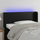 sengegavl med LED-lys 93x16x78/88 cm kunstlæder sort