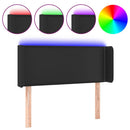 sengegavl med LED-lys 103x16x78/88 cm kunstlæder sort
