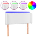 sengegavl med LED-lys 103x16x78/88 cm kunstlæder hvid