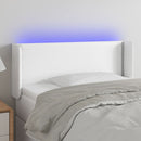 sengegavl med LED-lys 103x16x78/88 cm kunstlæder hvid