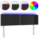 sengegavl med LED-lys 147x16x78/88 cm kunstlæder sort