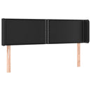 sengegavl med LED-lys 147x16x78/88 cm kunstlæder sort