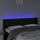 sengegavl med LED-lys 147x16x78/88 cm kunstlæder sort