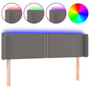 sengegavl med LED-lys 147x16x78/88 cm kunstlæder grå