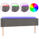 sengegavl med LED-lys 183x16x78/88 cm kunstlæder grå