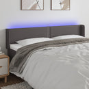 sengegavl med LED-lys 183x16x78/88 cm kunstlæder grå