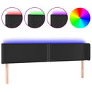 sengegavl med LED-lys 203x16x78/88 cm kunstlæder sort