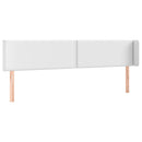 sengegavl med LED-lys 203x16x78/88 cm kunstlæder hvid