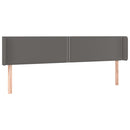 sengegavl med LED-lys 203x16x78/88 cm kunstlæder grå