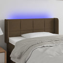 sengegavl med LED-lys 83x16x78/88 cm stof mørkebrun