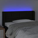 sengegavl med LED-lys 93x16x78/88 cm stof sort