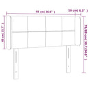 sengegavl med LED-lys 93x16x78/88 cm stof sort