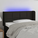 sengegavl med LED-lys 93x16x78/88 cm stof sort
