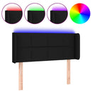 sengegavl med LED-lys 103x16x78/88 cm stof sort