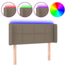 sengegavl med LED-lys 103x16x78/88 cm stof gråbrun