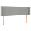 sengegavl med LED-lys 147x16x78/88 cm stof lysegrå