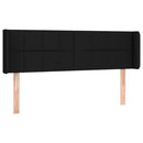 sengegavl med LED-lys 147x16x78/88 cm stof sort