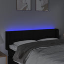 sengegavl med LED-lys 147x16x78/88 cm stof sort