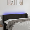 sengegavl med LED-lys 147x16x78/88 cm stof sort