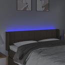 sengegavl med LED-lys 147x16x78/88 cm stof gråbrun