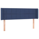 sengegavl med LED-lys 147x16x78/88 cm stof blå