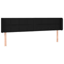 sengegavl med LED-lys 163x16x78/88 cm stof sort