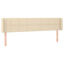 sengegavl med LED-lys 163x16x78/88 cm stof cremefarvet
