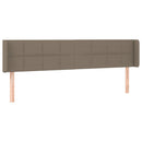 sengegavl med LED-lys 183x16x78/88 cm stof gråbrun