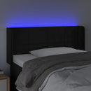 sengegavl med LED-lys 93x16x78/88 cm fløjl sort