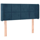 sengegavl med LED-lys 93x16x78/88 cm fløjl Mørkeblå