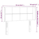 sengegavl med LED-lys 93x16x78/88 cm fløjl Mørkeblå