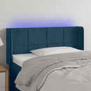 sengegavl med LED-lys 93x16x78/88 cm fløjl Mørkeblå