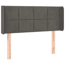 sengegavl med LED-lys 103x16x78/88 cm fløjl mørkegrå