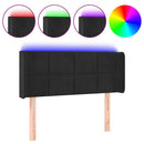 sengegavl med LED-lys 103x16x78/88 cm fløjl sort
