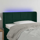 sengegavl med LED-lys 103x16x78/88 cm fløjl mørkegrøn