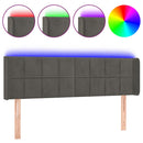 sengegavl med LED-lys 147x16x78/88 cm fløjl mørkegrå