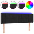 sengegavl med LED-lys 147x16x78/88 cm fløjl sort