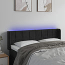 sengegavl med LED-lys 147x16x78/88 cm fløjl sort