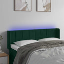 sengegavl med LED-lys 147x16x78/88 cm fløjl mørkegrøn