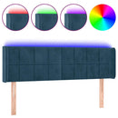 sengegavl med LED-lys 147x16x78/88 cm fløjl mørkeblå