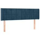 sengegavl med LED-lys 147x16x78/88 cm fløjl mørkeblå
