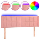 sengegavl med LED-lys 147x16x78/88 cm fløjl lyserød
