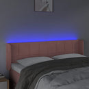 sengegavl med LED-lys 147x16x78/88 cm fløjl lyserød