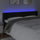 sengegavl med LED-lys 163x16x78/88 cm fløjl sort