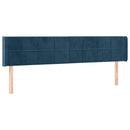 sengegavl med LED-lys 163x16x78/88 cm fløjl mørkeblå