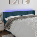 sengegavl med LED-lys 163x16x78/88 cm fløjl mørkeblå