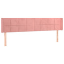 sengegavl med LED-lys 163x16x78/88 cm fløjl lyserød