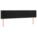 sengegavl med LED-lys 183x16x78/88 cm fløjl sort