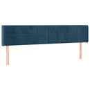 sengegavl med LED-lys 183x16x78/88 cm fløjl mørkeblå